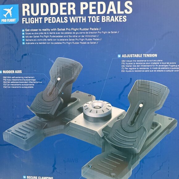 Saitek Pro Flight Rudder Pedals with toe brakes